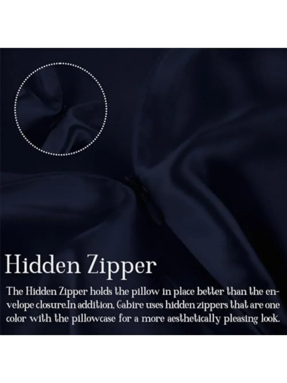 Silk Pillowcase Set of 2 - Organic Mulberry Silk for Hair & Skin, Navy Blue